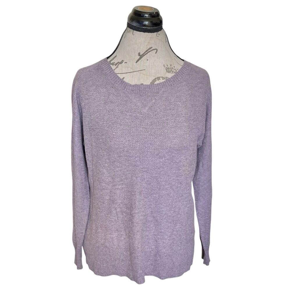 American Eagle Outfitters Womens Sweater Size Small Purple Honeycomb Long Sleeve